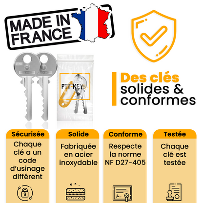 Lot 2 Pass PTT T10 + F10 | 2 Clés Universelles Boîte aux Lettres & Hall d'Immeuble | Kit Complet Certifié