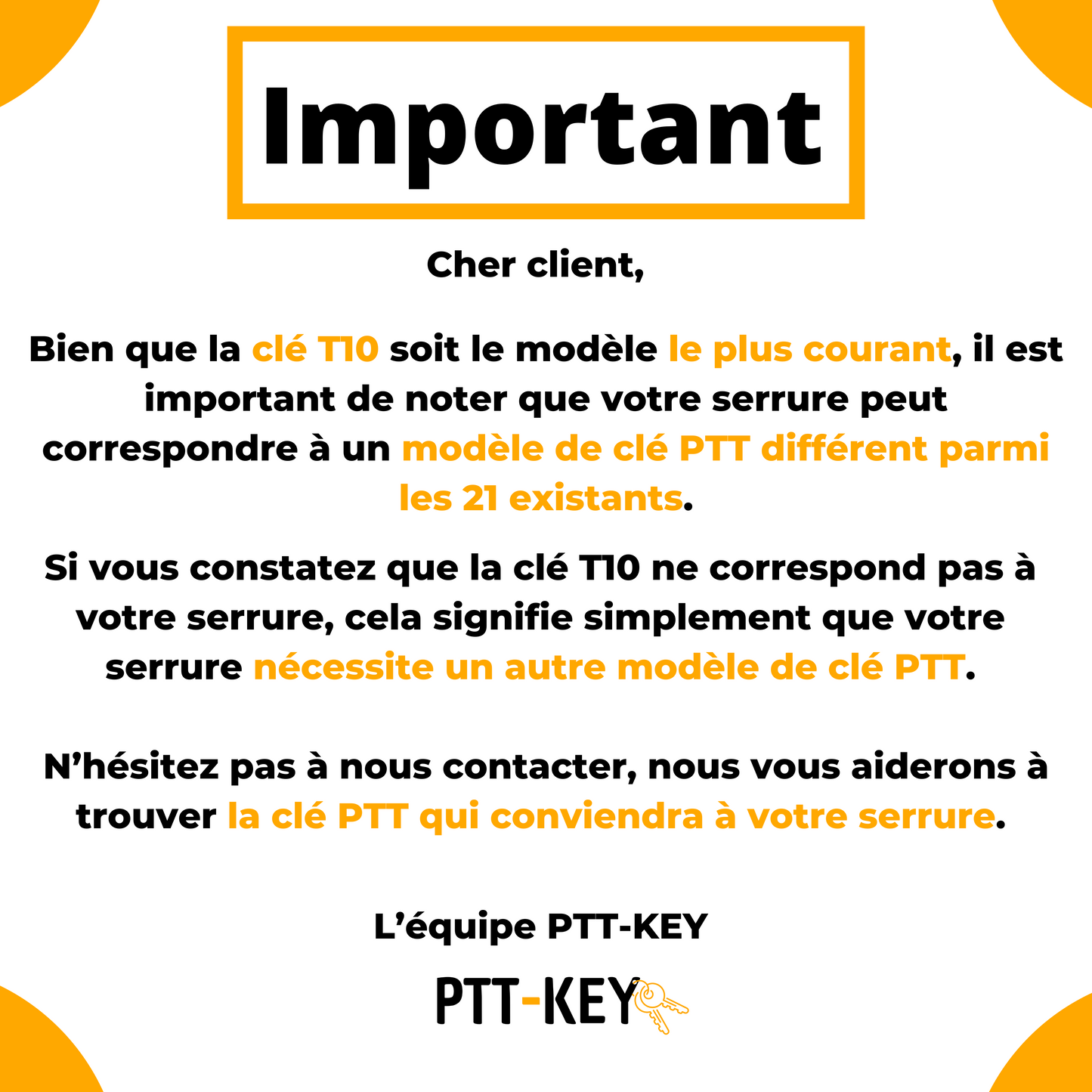 Clé Pass PTT T10 Universelle | Passe-Partout Boîte aux Lettres & Hall d'Immeuble | Modèle Original Certifié