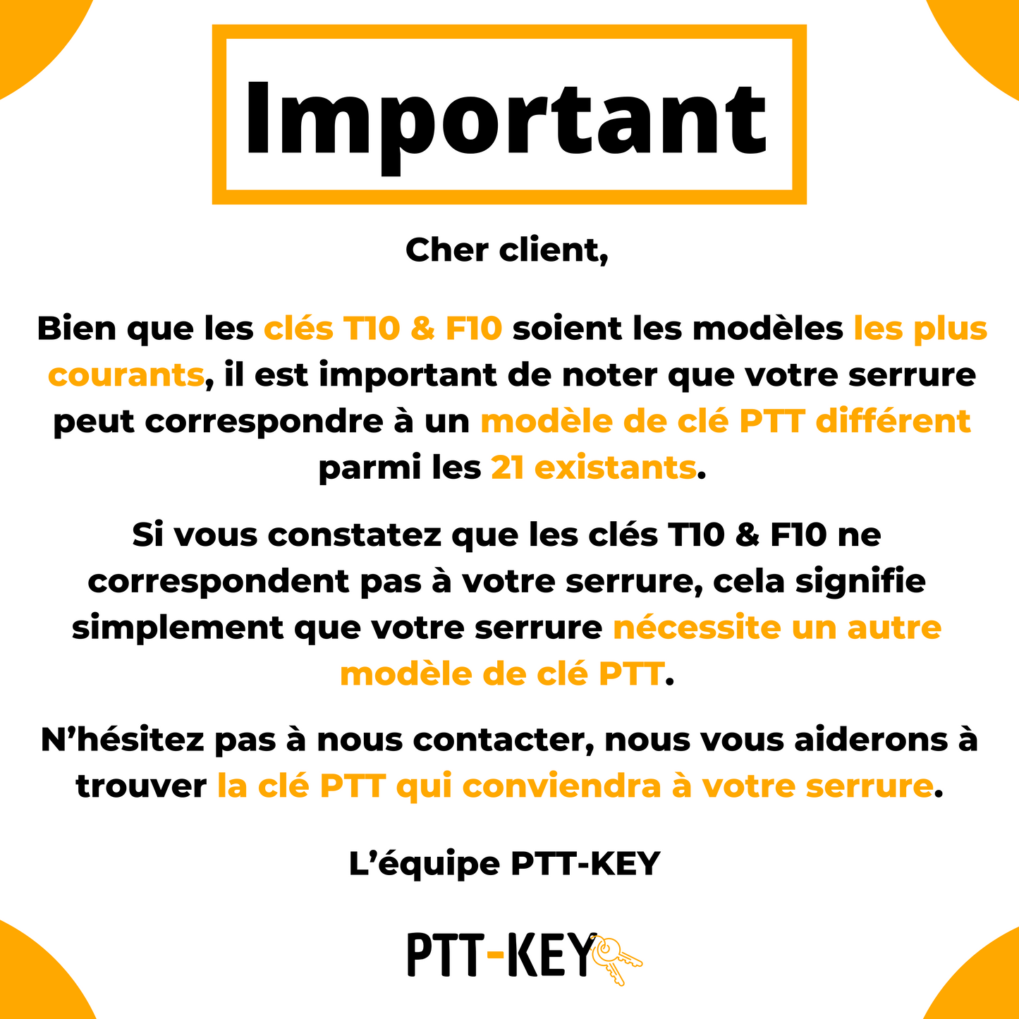 Lot 2 Pass PTT T10 + F10 | 2 Clés Universelles Boîte aux Lettres & Hall d'Immeuble | Kit Complet Certifié