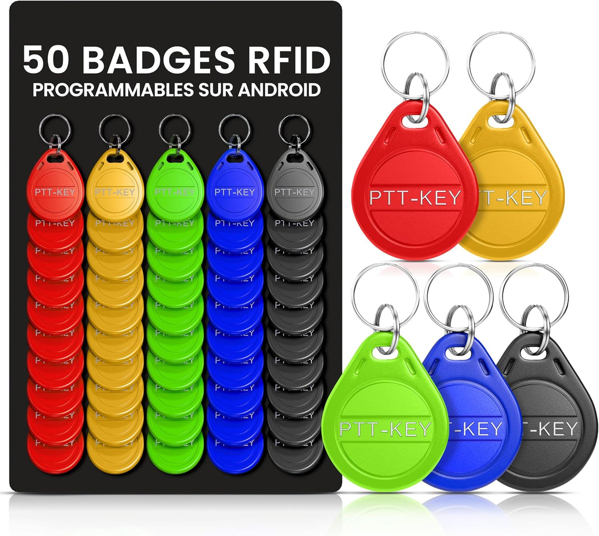 Lot de 50 badges RFID Vigik copiables 13,56 MHz – PTT-KEY